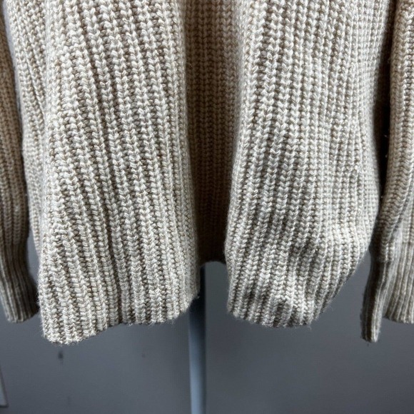 Athleta Cream Sierra Crew Neck Wool Sweater S Chunky Shaker Knit - Picture 6 of 12